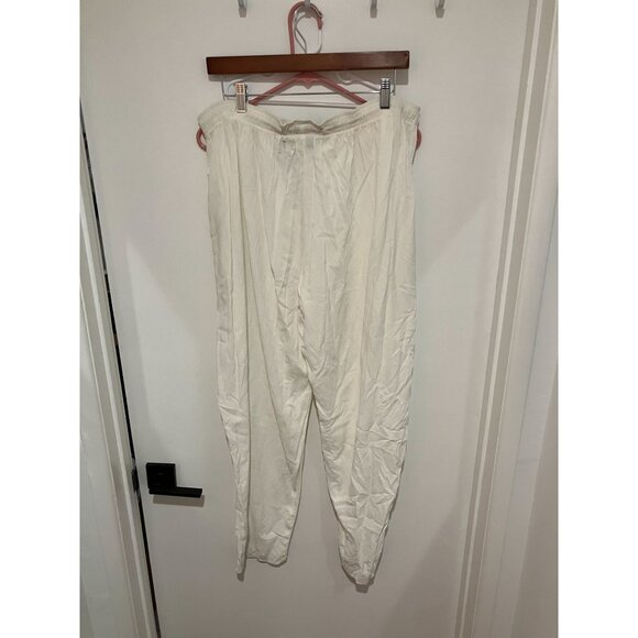 Jams World Women's Vintage Beach Pants, White, Size Large - Picture 2 of 5